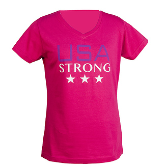 USA Strong Women's V-Neck T-Shirt