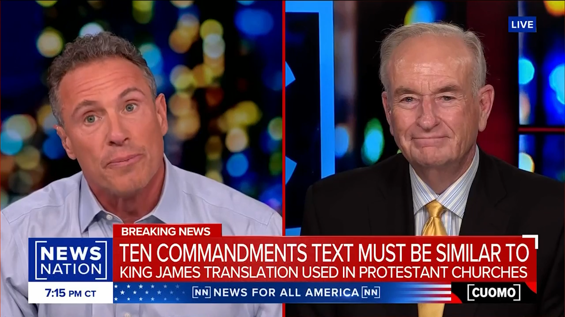 O'Reilly and Cuomo on the Ten Commandments