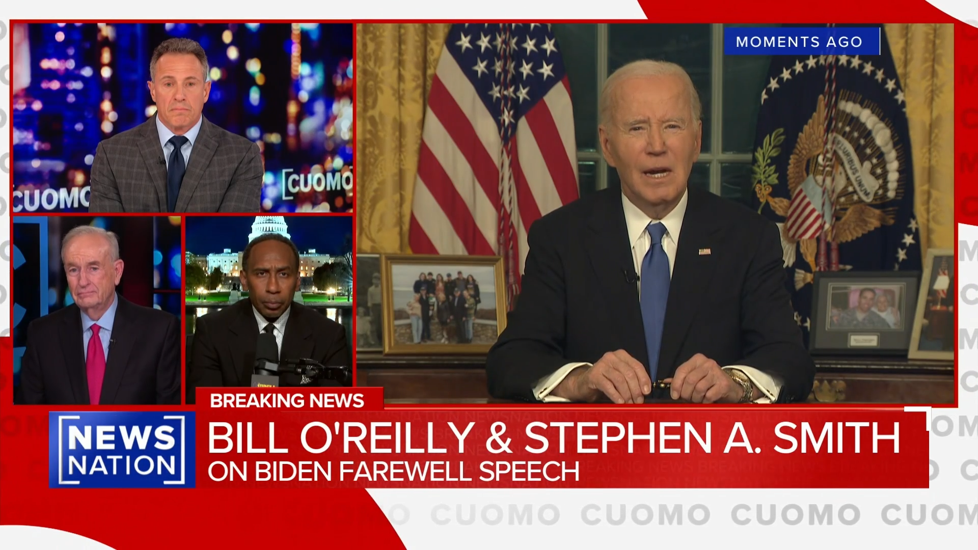 O'Reilly and Stephen A. Smith React to Biden's Farewell Speech on 'CUOMO'