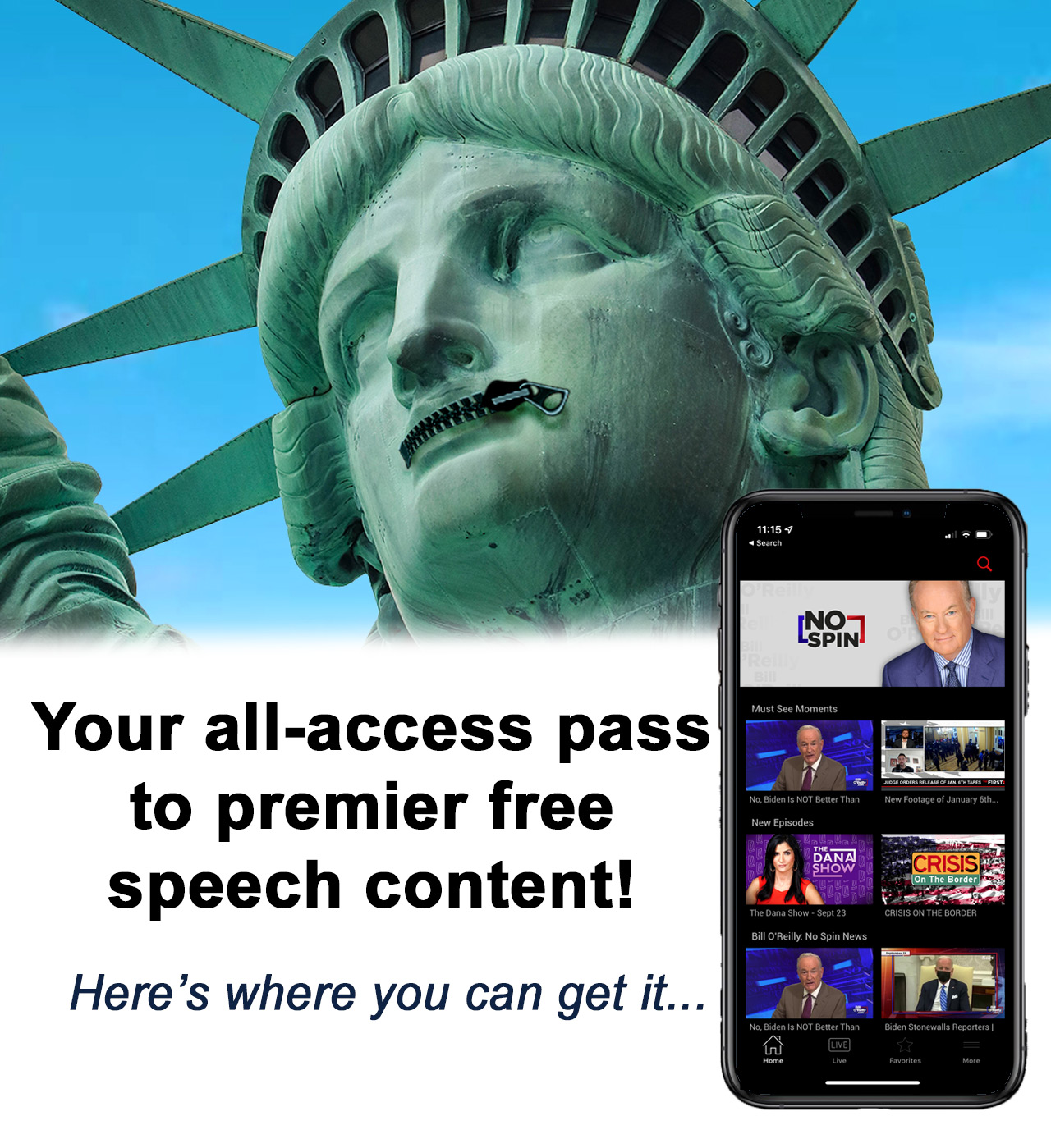 Your all-access pass to premier free speech content