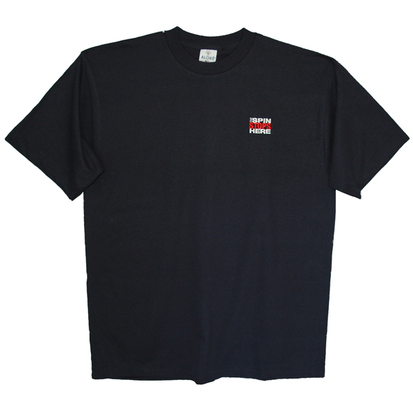 The Spin Stops Here
Embroidered T-Shirt Large