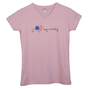 I Love My Country Women's V-Neck T-Shirt