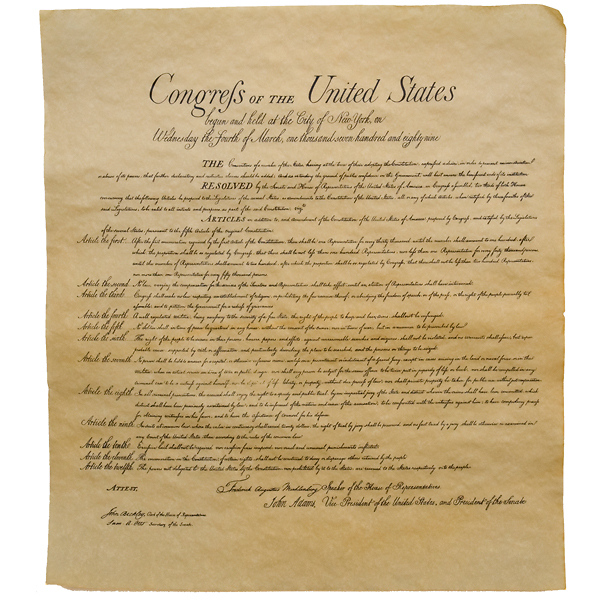 Bill of Rights Historical Document